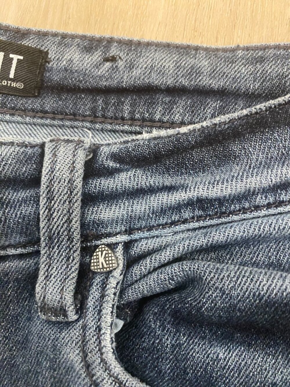 KUT fromthe Kloth Kelsey High Rise Ankle Flare Jeans Gray Distressed Short/Crop - Picture 9 of 10